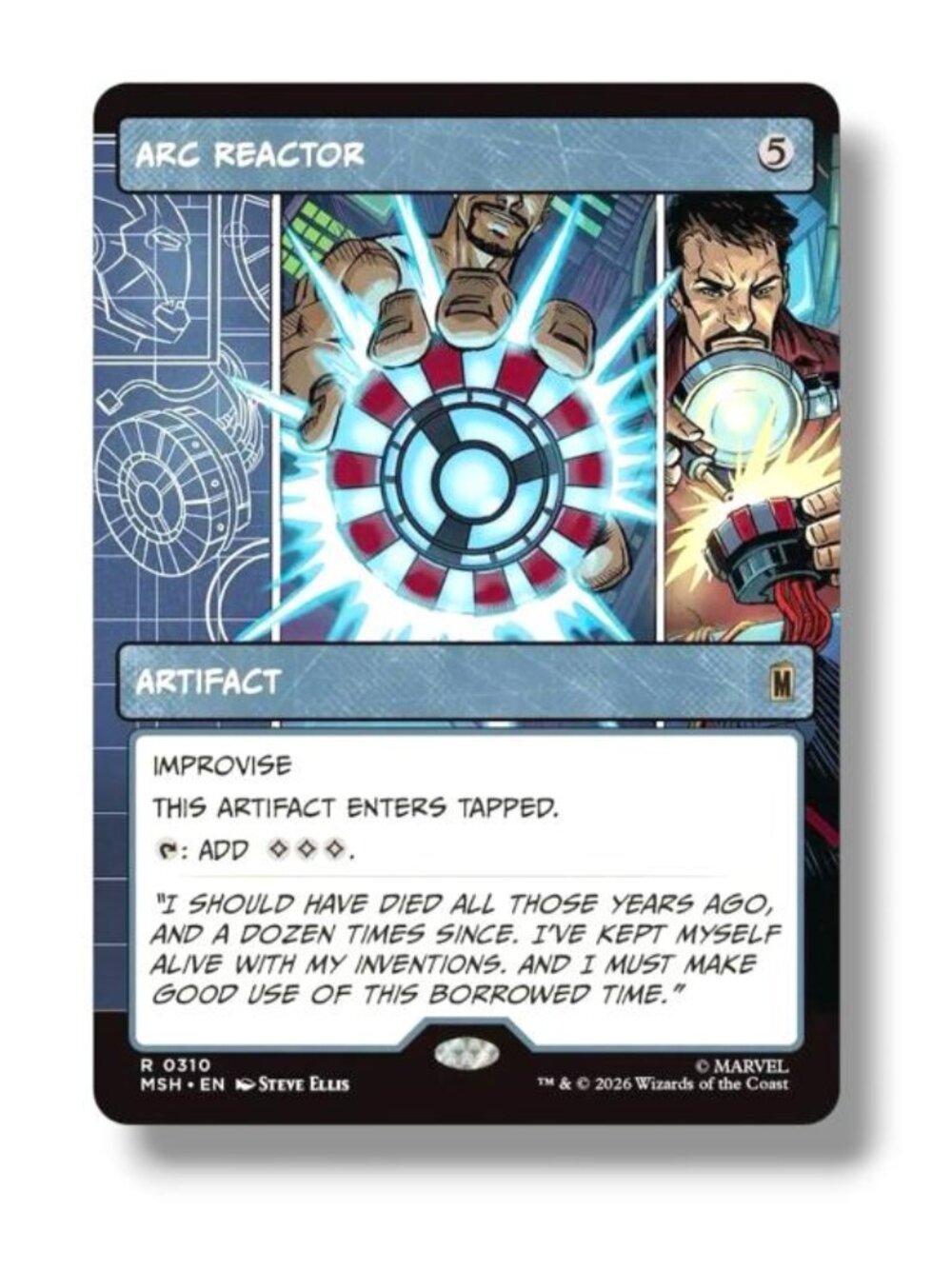 IRONMAN - ARC REACTOR (Borderless) (0310) - W PROTECTIVE CLEAR CASE (MSH) - MINT